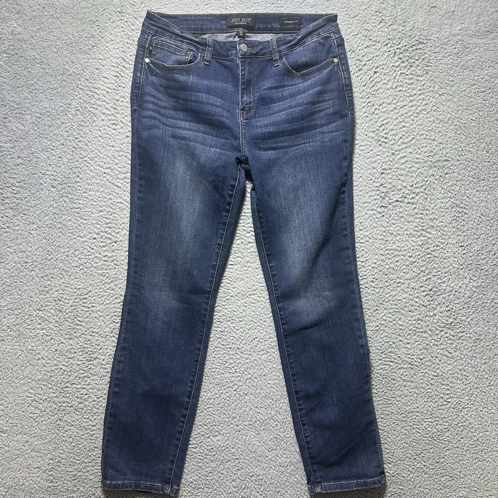 Judy Blue Skinny Jeans Straight Fit JB82356DK Stretch‎ Womens Blue Size 32
